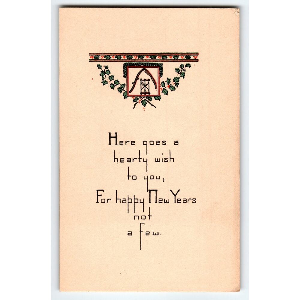 Vintage New Year Postcard J. Raymond Howe Co. Chicago 1910s